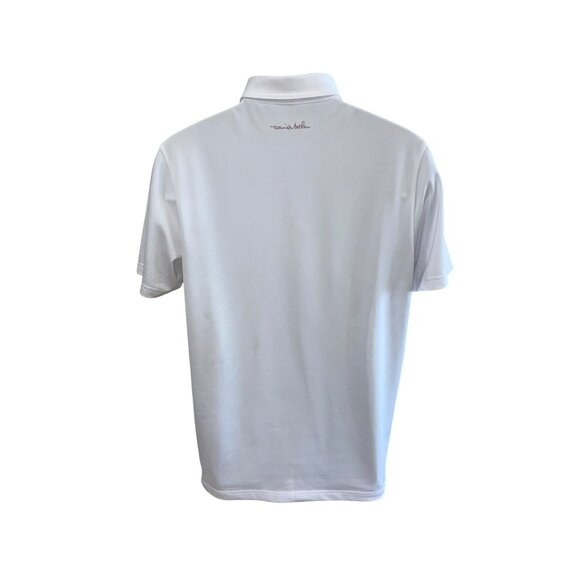 Travis Mathew Mens Polo Shirt White & Gray Striped Golf Apparel Size M - Picture 3 of 7